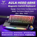 AULA HERO 68HE Teclado com interruptor magnético RGB Teclado mecânico para jogos Gatilho rápido 8K Retorno com fio Esports Teclado personalizado