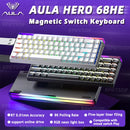 AULA HERO 68HE Teclado com interruptor magnético RGB Teclado mecânico para jogos Gatilho rápido 8K Retorno com fio Esports Teclado personalizado