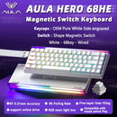 AULA HERO 68HE Teclado com interruptor magnético RGB Teclado mecânico para jogos Gatilho rápido 8K Retorno com fio Esports Teclado personalizado