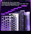 AULA HERO 68HE Teclado com interruptor magnético RGB Teclado mecânico para jogos Gatilho rápido 8K Retorno com fio Esports Teclado personalizado