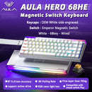 AULA HERO 68HE Teclado com interruptor magnético RGB Teclado mecânico para jogos Gatilho rápido 8K Retorno com fio Esports Teclado personalizado