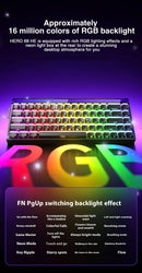 AULA HERO 68HE Teclado com interruptor magnético RGB Teclado mecânico para jogos Gatilho rápido 8K Retorno com fio Esports Teclado personalizado
