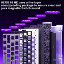 AULA HERO 68HE Teclado com interruptor magnético RGB Teclado mecânico para jogos Gatilho rápido 8K Retorno com fio Esports Teclado personalizado