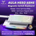 AULA HERO 68HE Teclado com interruptor magnético RGB Teclado mecânico para jogos Gatilho rápido 8K Retorno com fio Esports Teclado personalizado